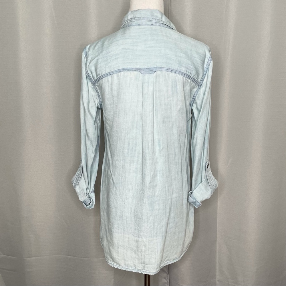 Talbots Light Chambray Roll Tab Tunic - image 2